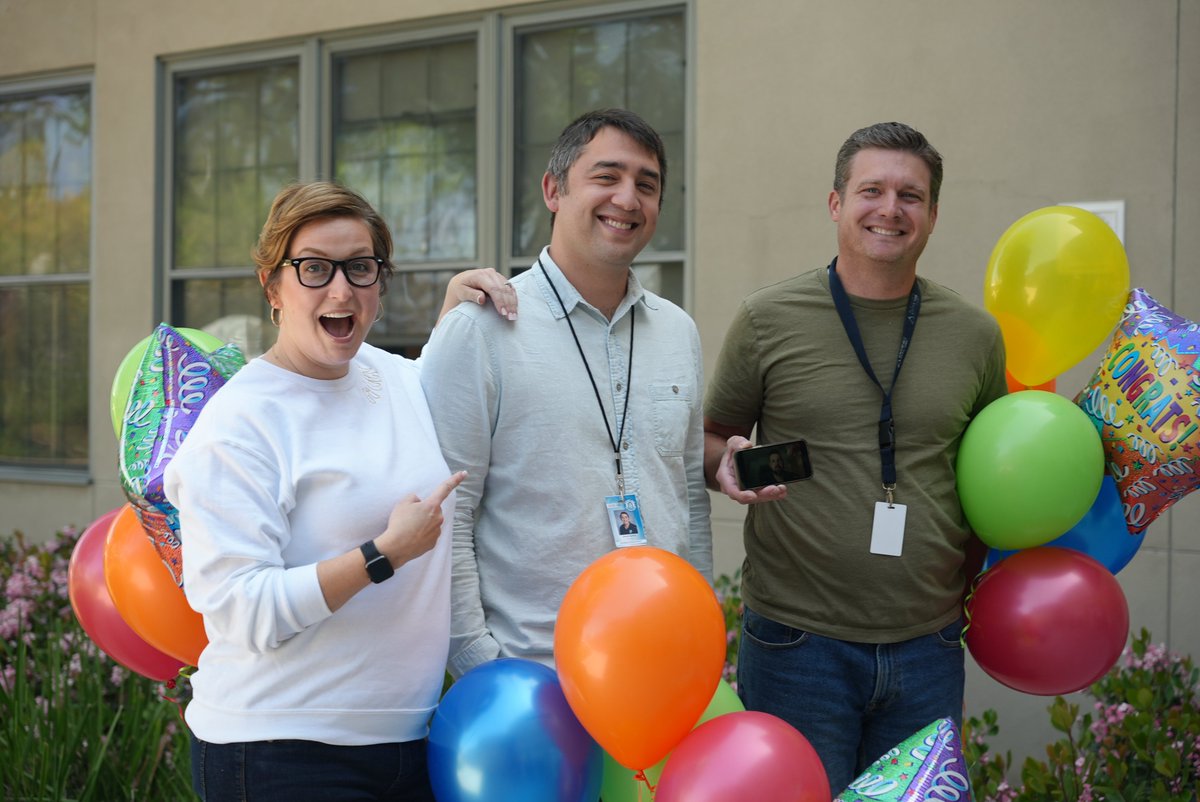 GUHSD_PIO's tweet photo. Supt @takemper recognized our Digital Learning Coaches Brent Enerva, Matt Norris &amp; Travis Engstrand (by phone) with her "Core Values Award" which honors the #guhsd team members whose efforts have exemplified our Core Values: Caring, Collaborative, and Innovative. (1/3) https://t.co/dDJjEGxzy5