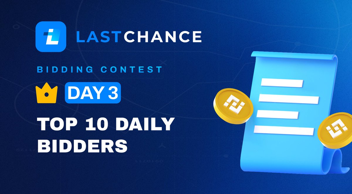 LastChance_auc's tweet photo. New day - new leaders, Chancers 💠

Day 3 top 10 has just arrived! 

There's a Chancers who reached top 1 two days running. Awesome! We're glad to credit your account with 200 more LCT as well as every Day 3 top 10 Chancer. 💙

🔹Check the winners here➡️ https://t.co/etoc4IiUkq https://t.co/ISeC8HUYs7