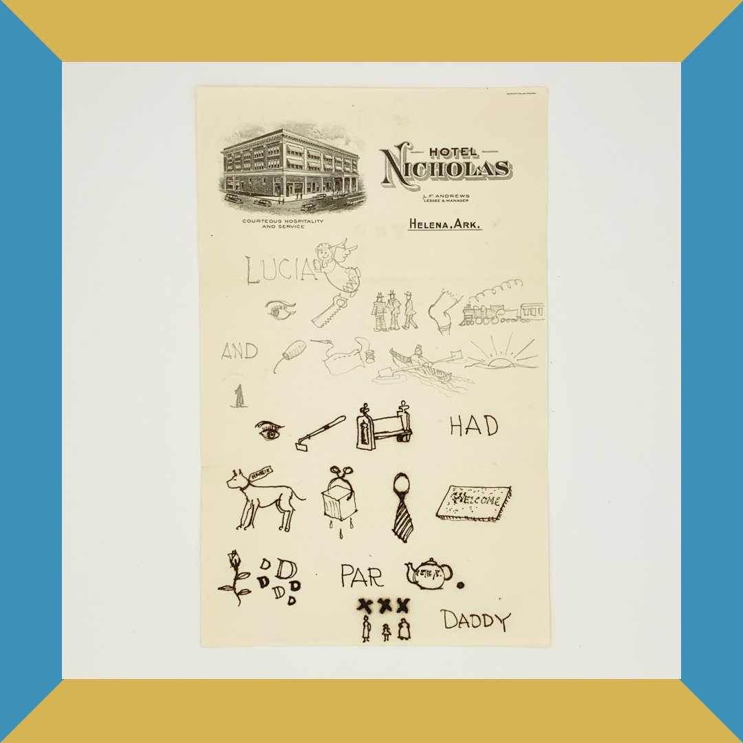 As our team catalogs the Eames Collection, we wanted to offer a weekly glimpse into their world with #EIFridayFinds. For #NationalLetterWritingMonth it seemed appropriate share a #rebus letter Charles Eames sent Lucia in 1935. Hit us up with your best guess as to what it says.