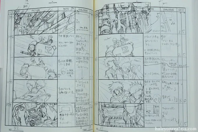 "Turn up the volume !" This dynamic sequence where Kaneda attempts to rescue Tetsuo while riding the armed flying platform with Kay is one of my favorites in the film. See more detailed boards like this in my review for the new storyboard book ( vol 1 ) - https://t.co/fQfcx352mh 