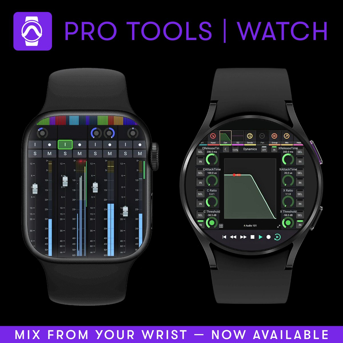 AvidProTools's tweet photo. ⌚ Mix from your wrist with Pro Tools | Watch
▶️ https://t.co/LNIgmkN0JV
#protoolswatch #nowavailable #producer #mixing #recording #mastering #control #music #sound #watch #protools #avid https://t.co/PWIFMsvW1H