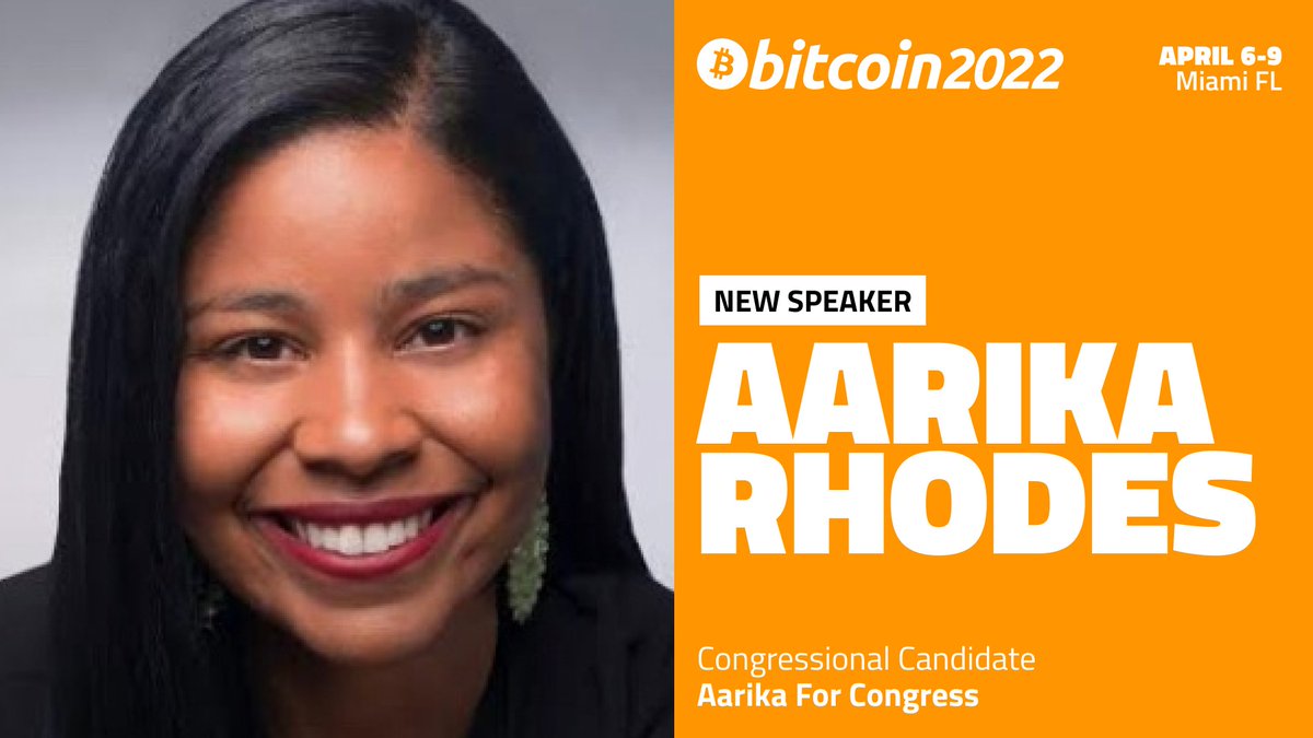 TheBitcoinConf's tweet photo. Announcing Aarika Rhodes as a #Bitcoin2022 speaker!
 
@AarikaRhodes is an elementary school teacher running to unseat Congressman Brad Sherman. At the encouragement of the young people in her district, Rhodes added bitcoin as a donation method to her campaign. https://t.co/8gPJh24pVB