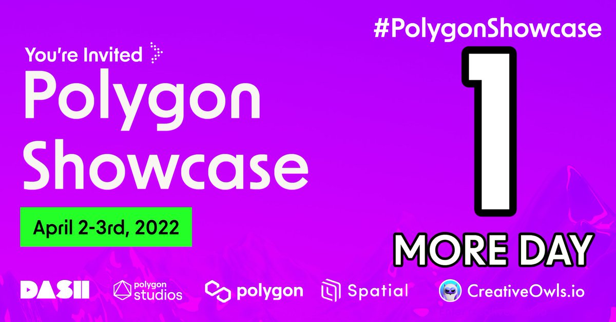 MyCreativeOwls's tweet photo. Charge your VR Sets. We have 1 more day before we open The #PolygonShowcase. 

@dash_radio  x @spatialxr  X @polygonstudios 

Learn more: https://t.co/enxvLmhlox
#Web3 #Metaverse #CreativeOwls https://t.co/Y2FWRzcJ7i