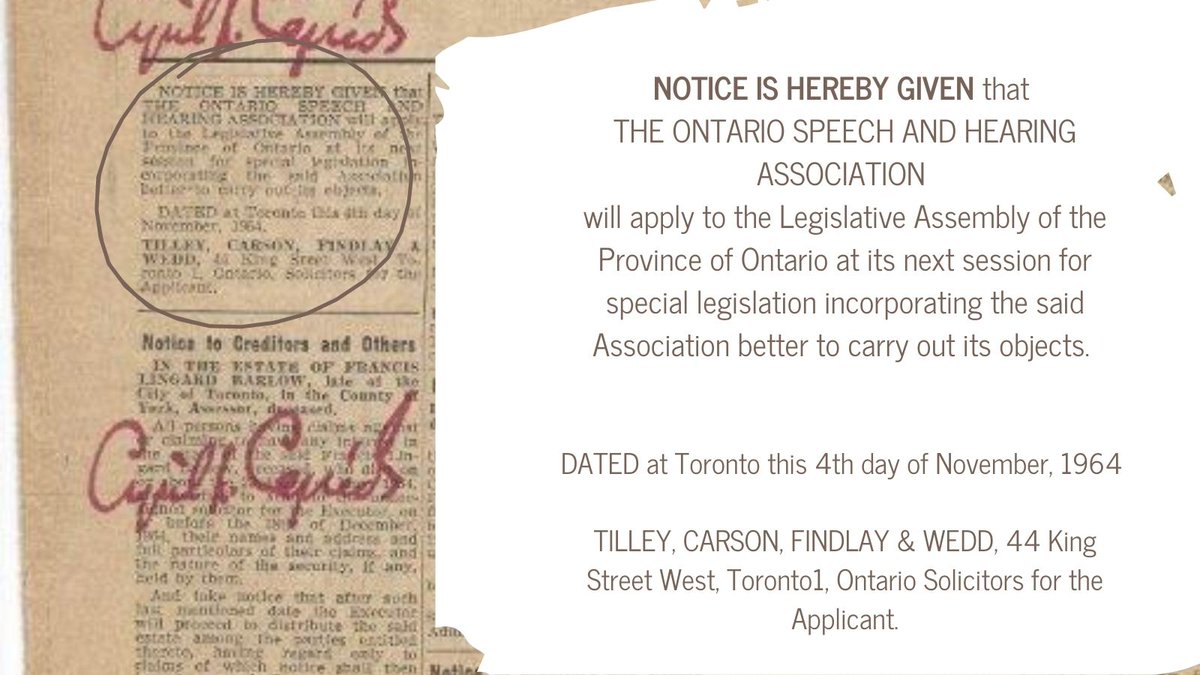 #throwback- announcement in 1964 that there would be an Association in Ontario for S-LPs &amp; Audiologists. Today, #OSLA finds a new beginning within @SAC_OAC.  Again, we rise to the challenge of what our professions need &amp; make the choice to grow. Together we are Stronger! 
#slpeep