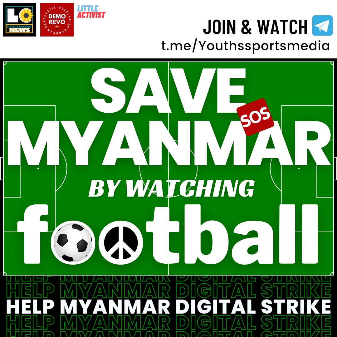 kzyl_555's tweet photo. You Can Help The Pro-Democracy People Of #Myanmar By Watching Football Live Streams From Revolutionary Group Named YSM; It's A Kind Of Donation 
[Link In Photo &amp; Caption Below]
https://t.co/Bi7T5807km
🇲🇲🙏🏻💖⚽🇲🇲

#HelpMyanmarDigitalStrike
#WhatsHappeningInMyanmar
#2022Apr1Coup https://t.co/16prup0DBn