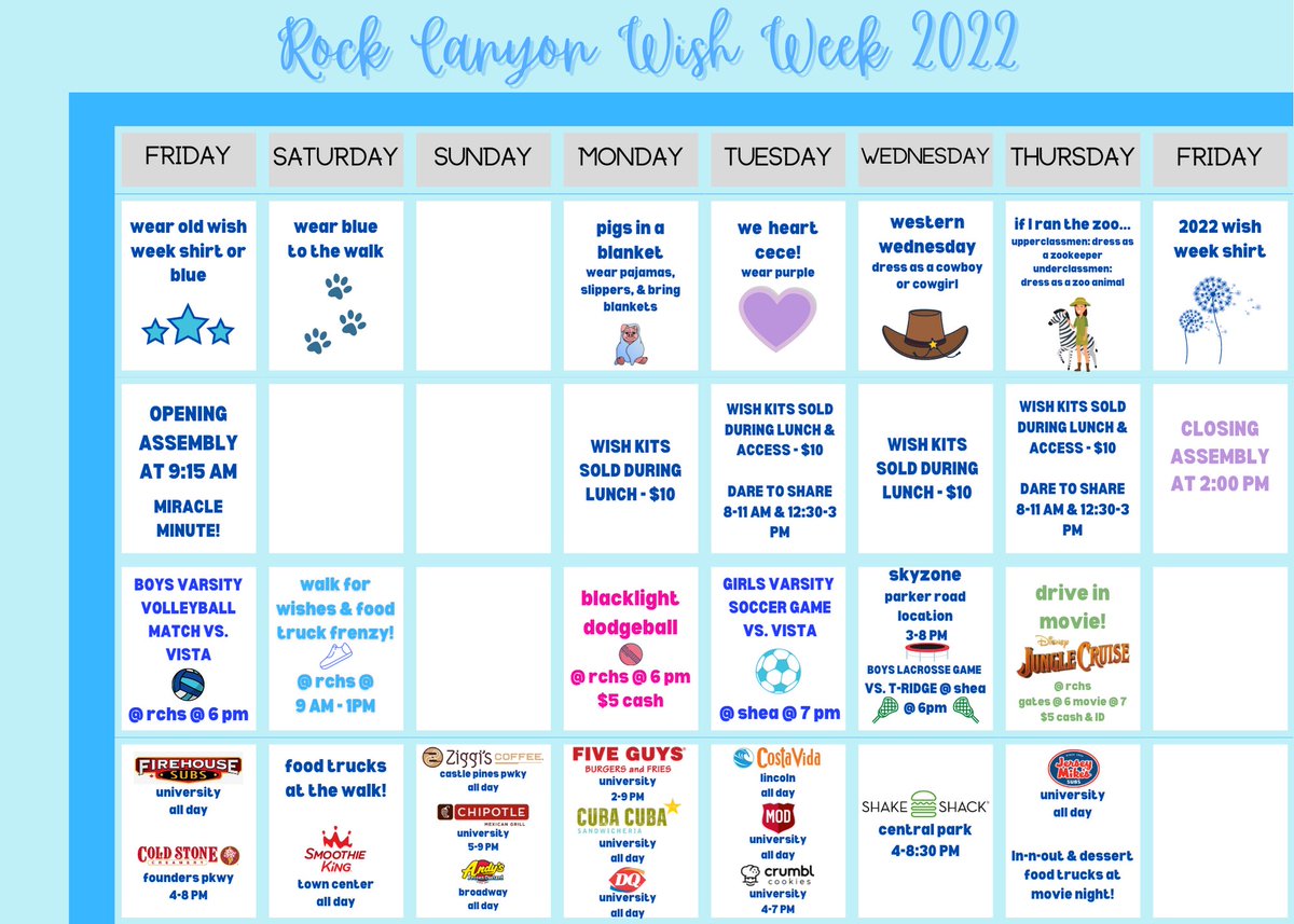 here is this years wish week full schedule!! make sure to screenshot so you can stay up to date for the next week!! 💙💙