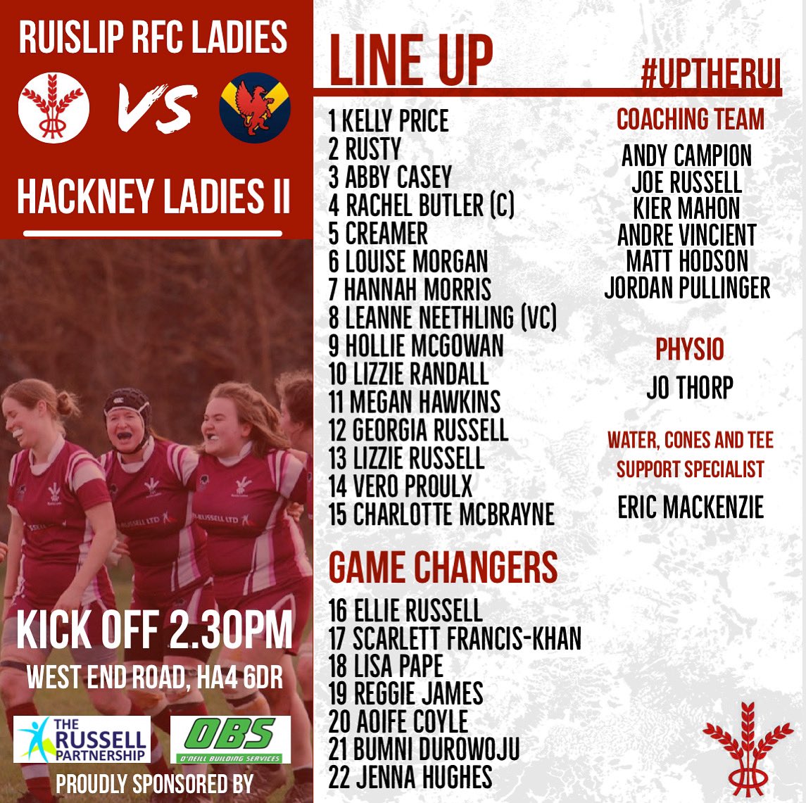 RRFC__Ladies's tweet photo. 📣Squad Announcement 📣 Here’s our line up as we face @hackneygladies 2s in our final game of the season! 

It’s going to be a cracker, so do come down and support! 2.30pm kick off at home 💪🏻 https://t.co/zO0R5CITfy