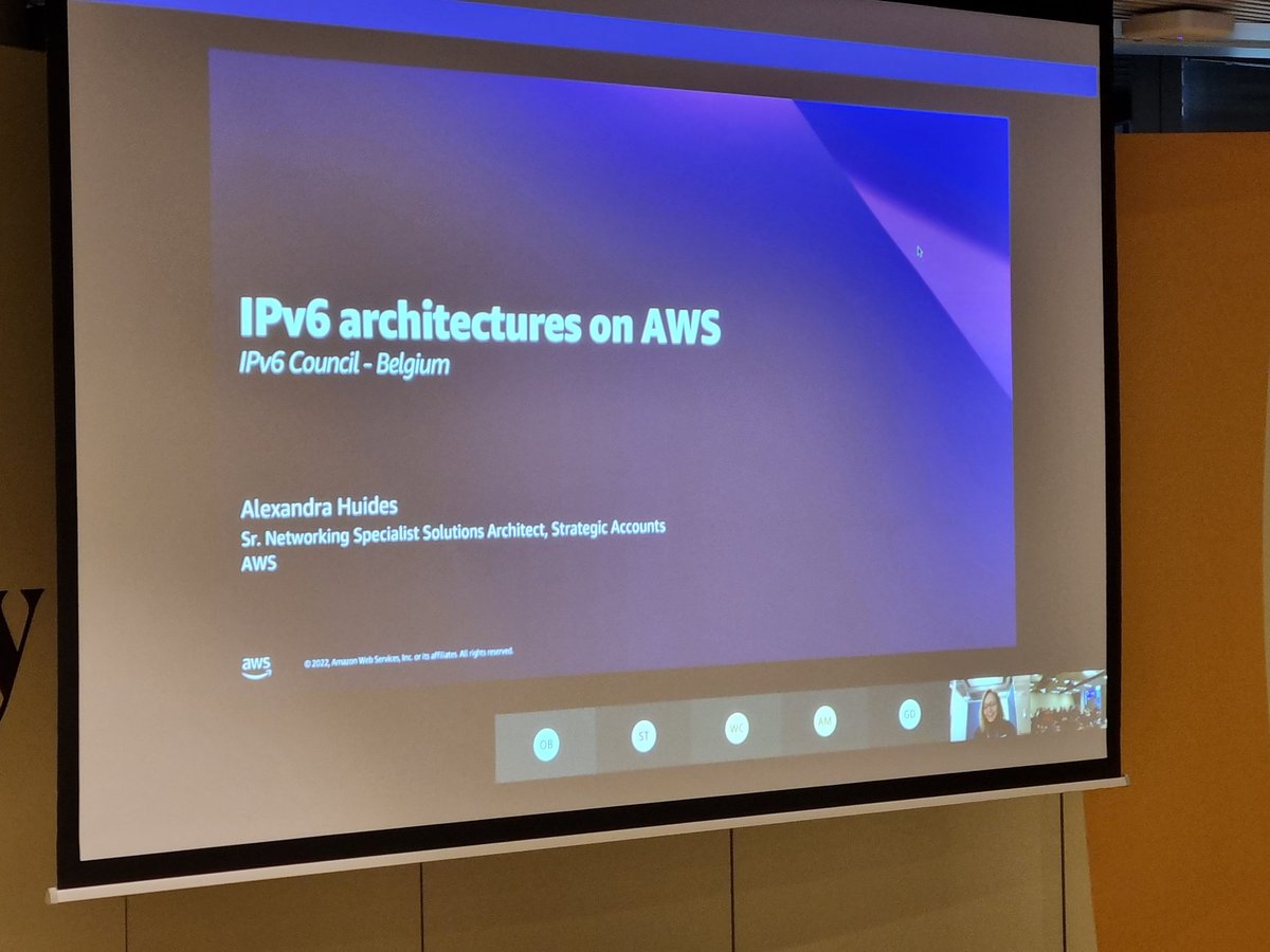 CarlWuyts's tweet photo. Alexandra Huides from AWS presenting from SF, USA during v6 council https://t.co/Siqp6oKP5y