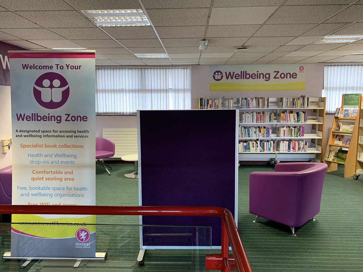 nathyc1972's tweet photo. 👏🏻👏🏻Bit of work happening on the inside as well! Once allowed back in the building staff worked on creating this 1st floor Well-Being Zone accessed by stairs/lift. Lots of shelf building/stock shifting/purple spine labelling. #WellBeingZone #ReadAndRelax https://t.co/4D5J1oWDKg