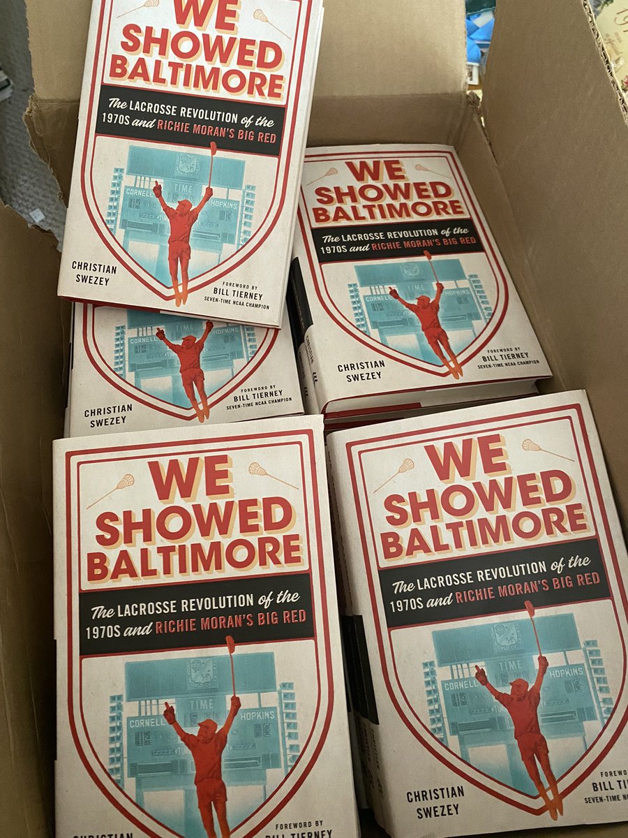 SwezeyLacrosse's tweet photo. In the ‘not April Fools’ category … this just arrived!! Copies available at Cornell Univ Press, Amazon, B&amp;N. Attached coupon is 30% off from CUP @CornellLaxAssn @CornellLacrosse @Inside_Lacrosse @CornellPress Good thing I already took today off for the Gonzaga-St Johns game!! https://t.co/TnAvnD1mn5