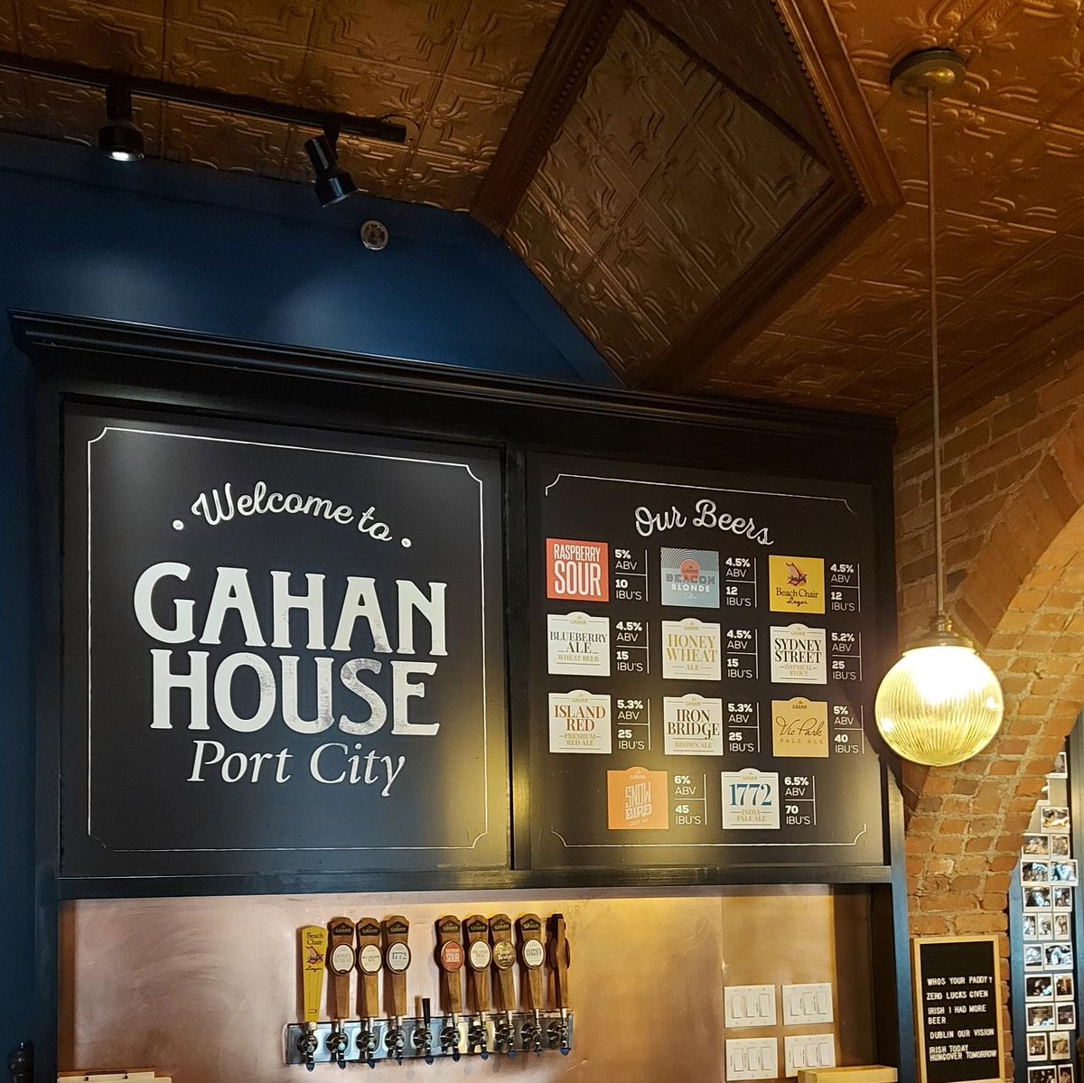 Flewwelling's tweet photo. We recently resurfaced the chalkboard behind the bar at Gahan. These two vinyl decals are complete with matte lamination that combines well with the rustic look of the design. On the left panel is their logo, and their current beer list on the right. https://t.co/9swhaKhxU5