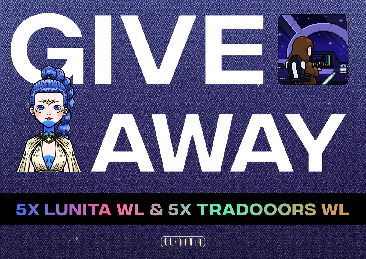 Community Collab Giveaway! 

As easy as 1️⃣2️⃣3️⃣ (but it would be cool if you did step 4⃣ and joined our discords too)

1️⃣RT &amp; ❤️
2️⃣Follow <a href="/lunita_nft/">RE:LUNITA (🙌,✨)</a> &amp; <a href="/TradooorsNFT/">Tradooors | Lossless Price Predictions</a>
3️⃣Tag 2 #LUNAtics

⏰24H