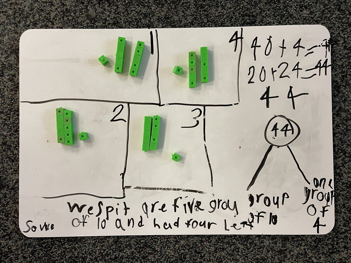 THindermeier's tweet photo. I often wonder if people really understand how much thinking gr. 2’s do in rich math tasks each day?  Amazed by these mathematicians making connections to jump into fractions… @Westmount_ps @TVDSB @TVDSBmath #math @westernuEdu @UWindsor @LakeheadOrillia https://t.co/NHVUTixrTE