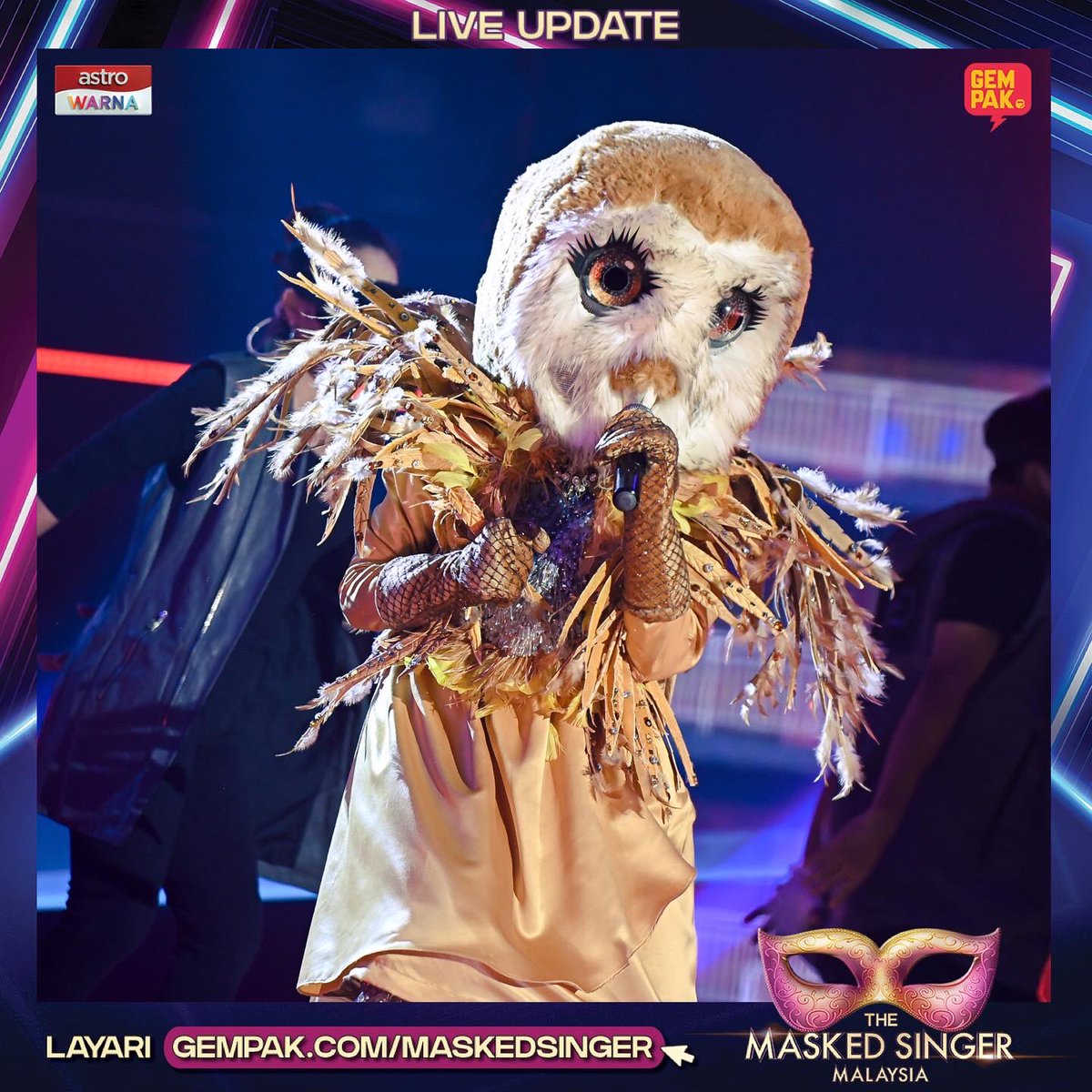 Astro_Gempak's tweet photo. #GempakLive: Ohsemmmm betul lah Burung Hantu malam ni! 💖
Tonton video menarik persembahan di https://t.co/UFsYmMEXGT sekarang!
.
#TheMaskedSingerMalaysia
#SiapaDiSebalikTopeng
#TheMaskedSingerMY2
#TMSM2
#TMSM
#SelongkarKasiBongkar https://t.co/nJUcJbR5iW