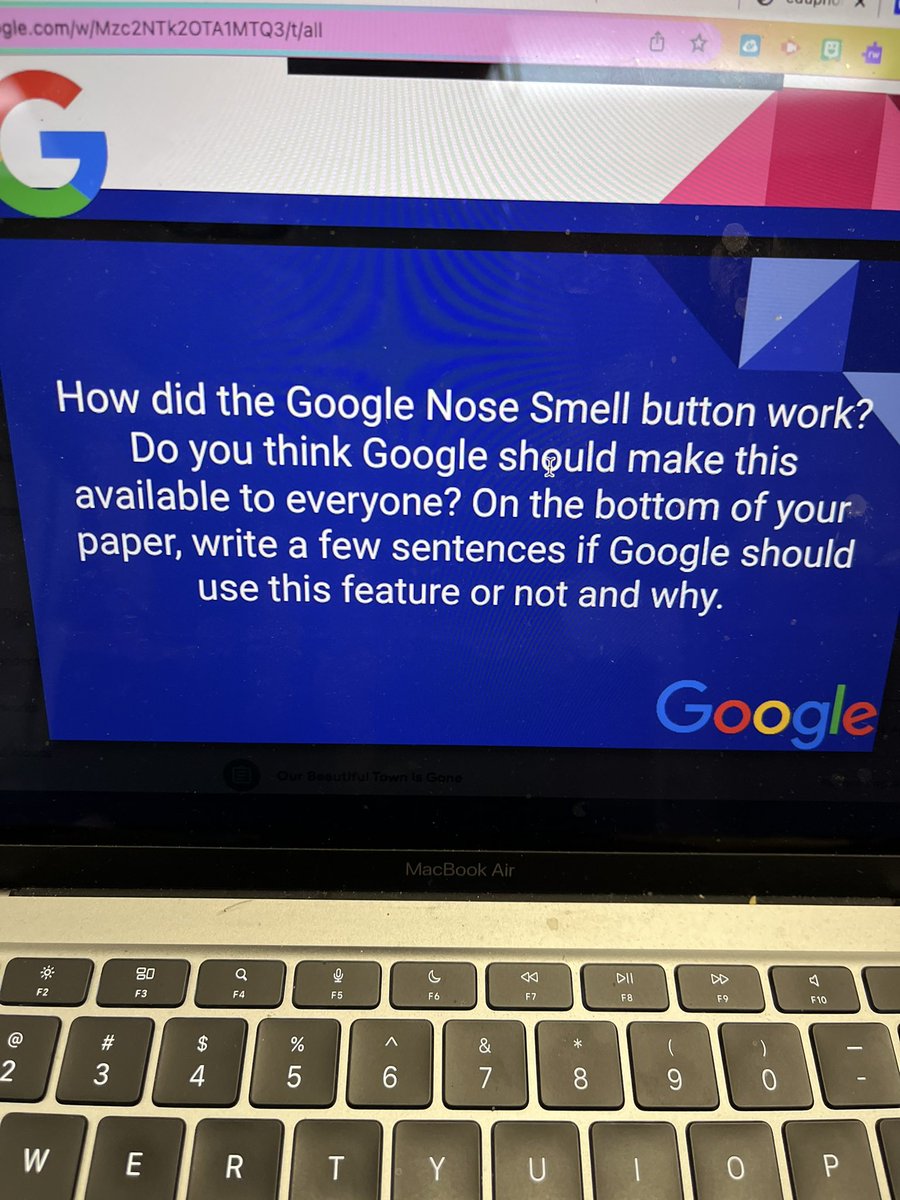 HughesClass3's tweet photo. Fell for the Google Smell Test April’s Food prank! #LISD #jpepride @LISD https://t.co/Jfx8f9dj5d