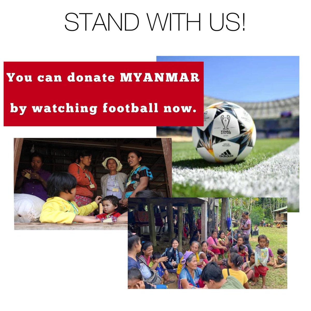 BeesMyanmar's tweet photo. We are earning money by showing live football matches through our websites and ouo links. You can donate money by watching matches.Pls subscribe our telegram channels for more information. 
#HelpMyanmarDigitalStrike
@Youthssoccer 
@BeesMyanmar
@FFFanssss https://t.co/FAp3tOnFUX https://t.co/N6F4oopShA