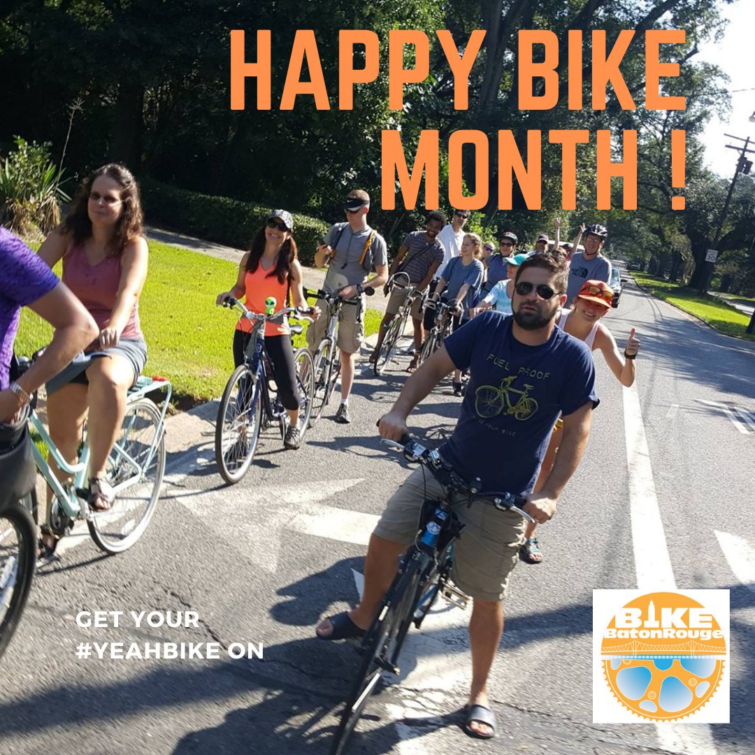 BikeBatonRouge's tweet image. Y'all, it's Bike Month in Louisiana!! This month get your #yeahbike any way that puts your butt on a bike! Happy Riding Baton Rouge!  

#bikebatonrouge
#bikeadvocacy
#bikemonth