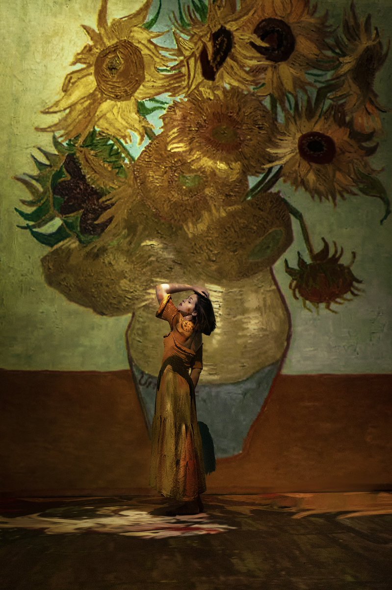 fiz algumas fotos na exposição do van gogh