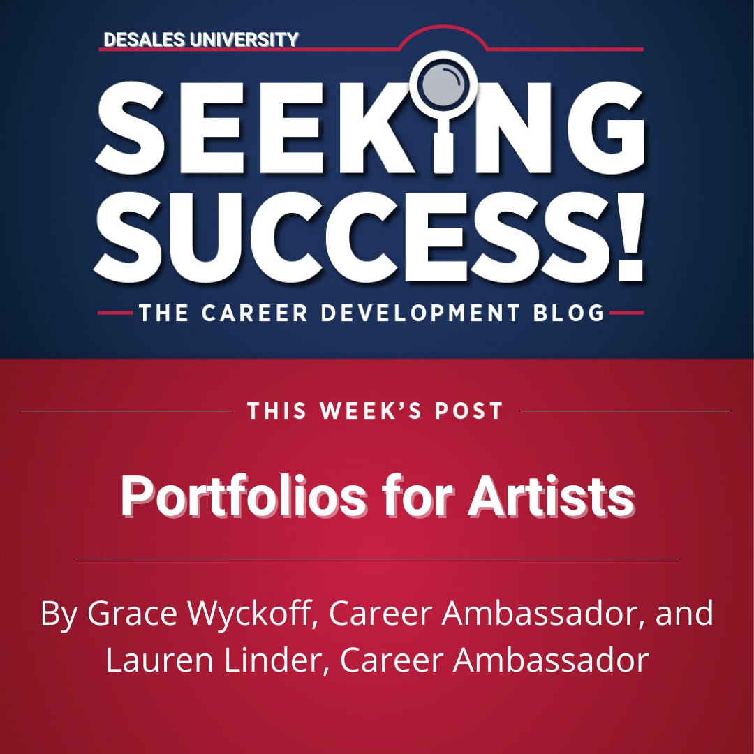 DSUCareer's tweet photo. The conclusion to our portfolio series has arrived! Read this week about "Portfolios for Artists" by Grace Wyckoff and Lauren Linder!

Find the full blog post below!
https://t.co/pUwvv5yfII https://t.co/z0XEa7mhpv