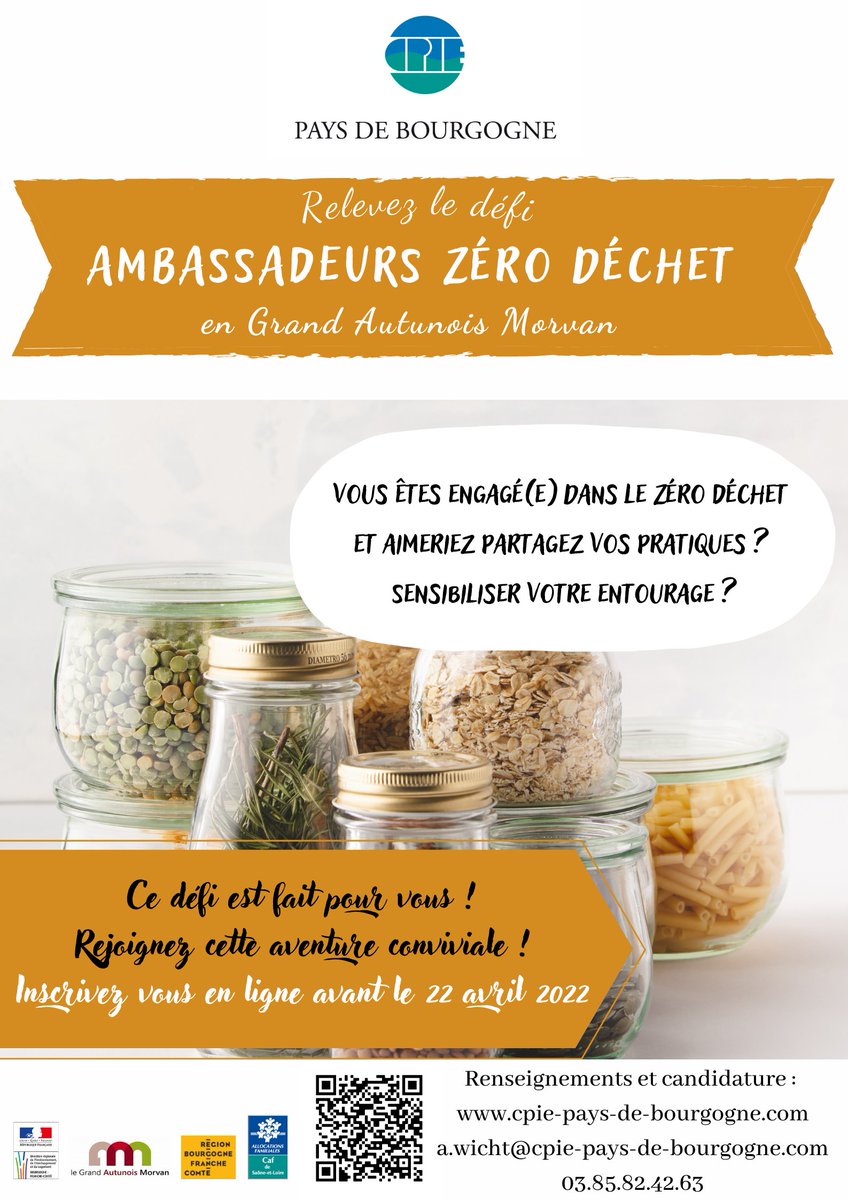 Avec le CPIE PAYS DE BOURGOGNE
Devenez Ambassadeur zéro déchets !
Êtes vous prêts à relever le défi ?
Cela se passera au centre de ressources numériques de Bellevue !
Inscrivez-vous vite ! #Environnement