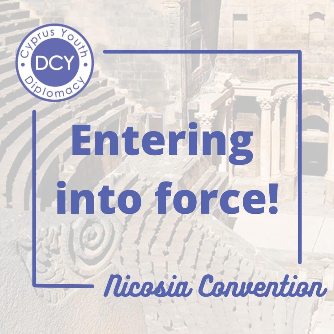 #NicosiaConvention #CulturalHeritage #News 🏛🇪🇺

The Nicosia Convention enters into force today, 1 April 2022!

The Convention opened for signature at the 127th Session of the Committee of Ministers of the Council of Europe on 19 May 2017, in Nicosia.

@coe @Cyprus_CoE @CyprusMFA