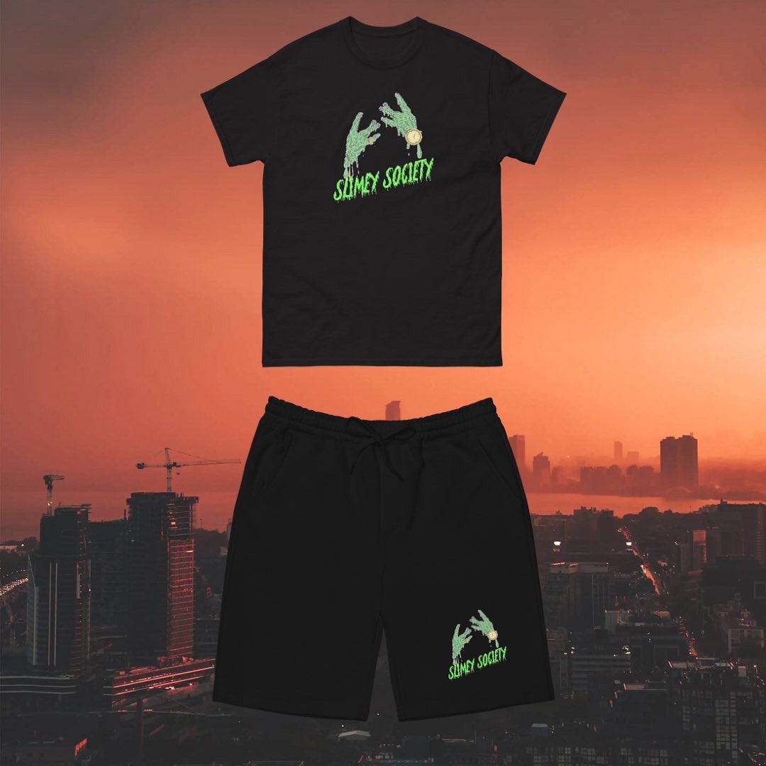 SlimeySociety's tweet photo. SLIMEY SPRING IS ALMOST HERE! 🐍🚨☘️ Would y’all cop one of our “Slimey Signs” outfits?! Let us know what y’all think. RT &amp; Tag your friends.
#spring #outdoor #streetwear #outdoors #AprilFoolsDay #AprilFools #TDOV2022 #fashionstyle #WillSmith https://t.co/u0t0JmhyVO