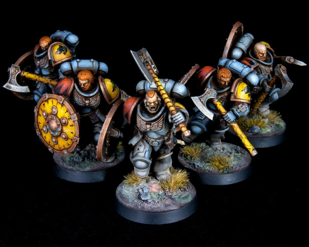 FauxHammerBlog's tweet photo. Finally finished my Quick & Dirty wolves. The video guide will be up early next week for Patron's (It's only £1).
https://t.co/xf98Mq34h3
parts from @thecustombit
#Warhammer #WarhammerCommunity #PaintingWarhammer #SpaceWolves #40k #AssaultMarines #Primaris #TheCustomBit https://t.co/NUFxyvfhEL