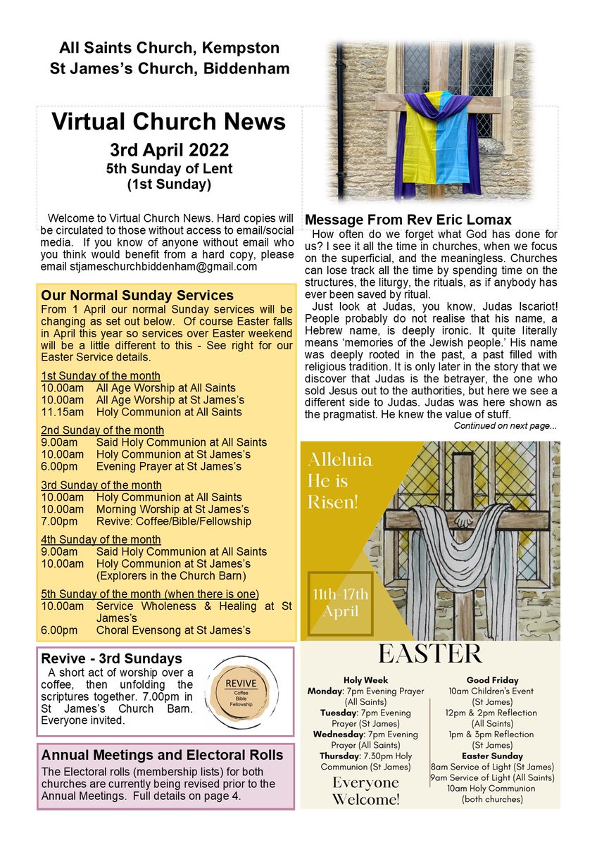 BiddenhamChurch's tweet image. Our service times are changing - see below for details.  Come and join us!