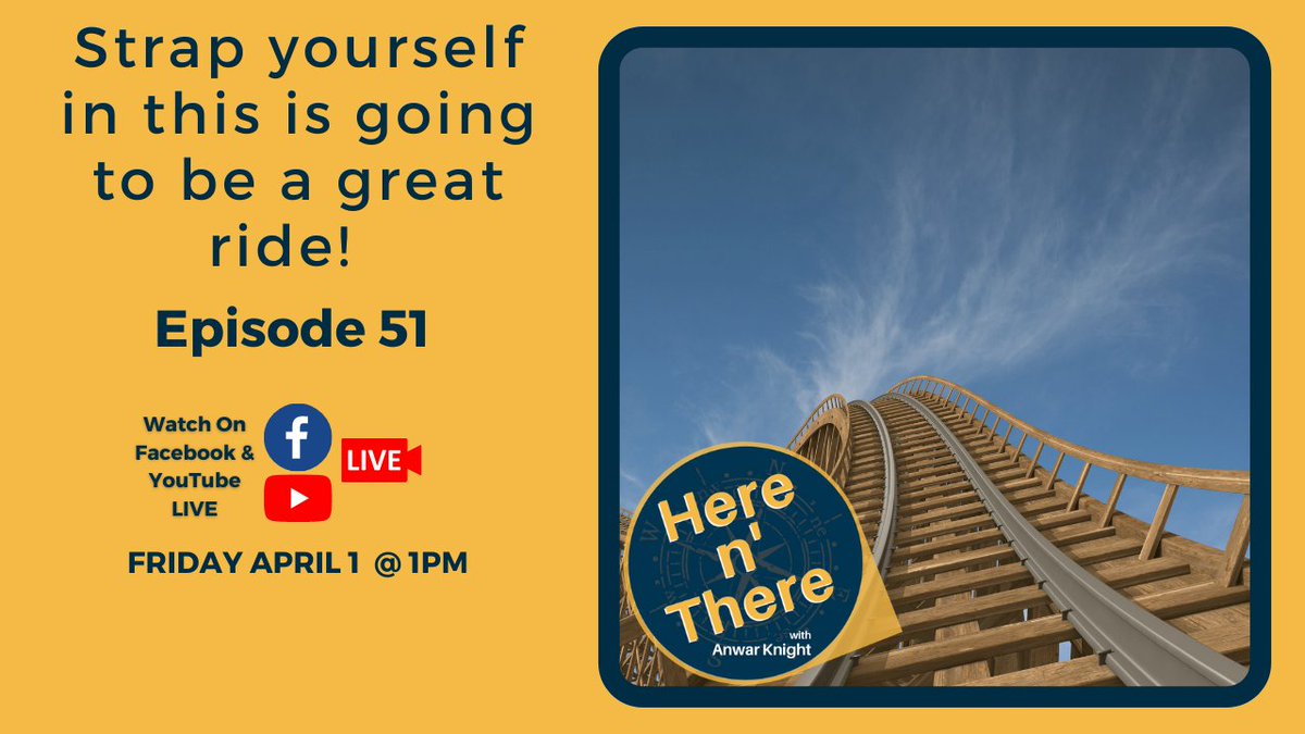 AnwarKnight's tweet photo. Fasten your seat belt - we are in for one great ride! On this brand new episode of #hereNthere, we hop on the world's longest roller coaster,look into the eyes of one of the rarest primates in the world, &amp; we play a brand NEW game. #streaming #Live #today
https://t.co/Jai7v19erN https://t.co/tBHJjxs6iP
