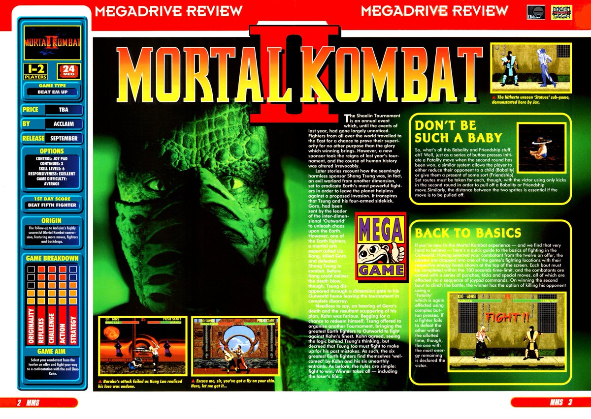 UnboxingRc's tweet photo. @LTDangerous @OoPAvgm Here's one here I join two pages together.
Mean Machines SEGA Magazine issue 23 FREE mini Guide book of Mortal Kombat II Review Guide! https://t.co/Nf8RxSz8Mz