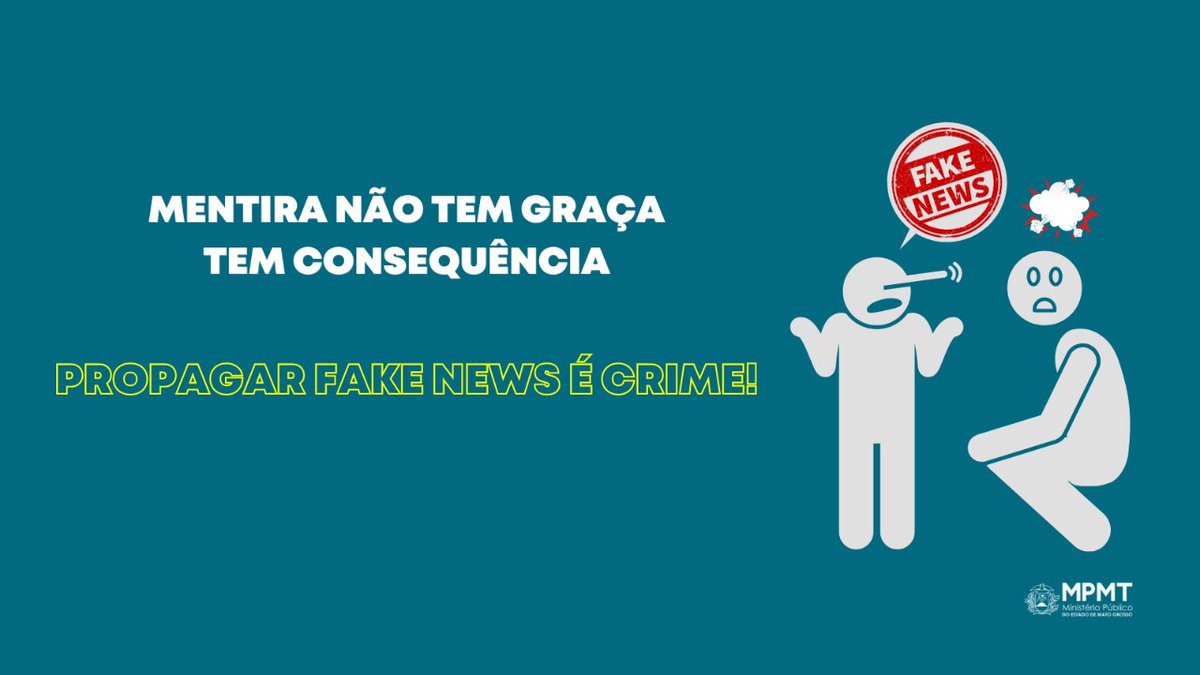 mpdemt's tweet photo. 📢💬Hoje, no Dia da Mentira, a gente lembra você que o combate às notícias falsas é uma responsabilidade de todos!
#FakeNews #DiadaMentira #Crime #Código #Responsabilidade #Jornalismo #Whatasapp #Telegram #NotíciaFalsa #Informações #Checagem #MinistérioPúblico #MPMT #MPEMT https://t.co/jwyMCnQ15Y