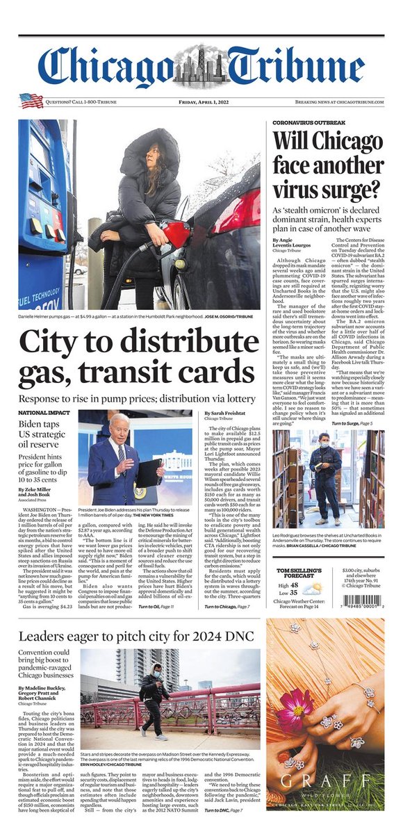 sethschuster46's tweet photo. WHAT THEY ARE READING IN THE NORTHEAST AND MIDWEST

"Biden orders release of 1M barrels of oil per day"
"Biden aims to cut gas prices 'significantly'"
"Biden touts 'historic' oil reserve withdrawal"
"Biden takes aim at gas prices"
"Boost in Oil Supplies: 1 MILLION BARRELS A DAY" https://t.co/lIJiDiFszz