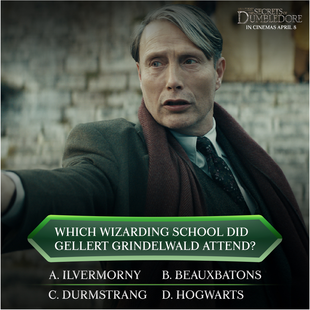 WarnerBrosIndia's tweet photo. 𝓠𝓾𝓮𝓼𝓽𝓲𝓸𝓷 4 of The #SecretsOfDumbledoreContest . 

Follow the rules and get all the FIVE answers right, and stand a chance to win premiere passes or the iconic Dumbledore Wand!

#WarnerBrosIndia #FantasticBeasts #SecretsOfDumbledore https://t.co/bw7mXM4He3