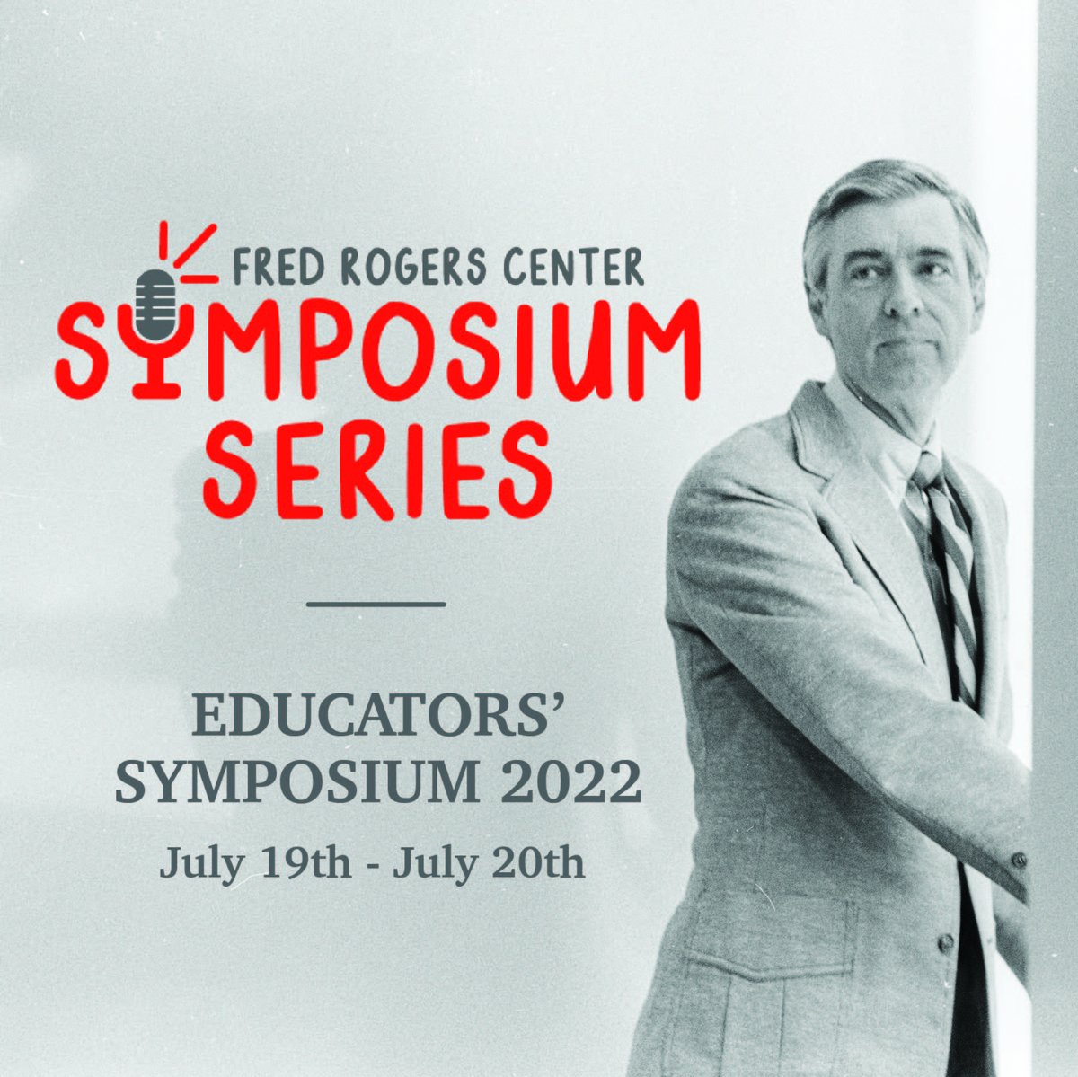 FredRogersInst's tweet photo. Save the date for this years Educators’ Symposium on Tuesday, July 19th (10:00am-4:30pm EST) and Wednesday, July 20th (10:00am-3:30pm EST). Registration and fees will be required to attend. Please stay tuned for more information and the registration link. https://t.co/k0aZv3hE7d