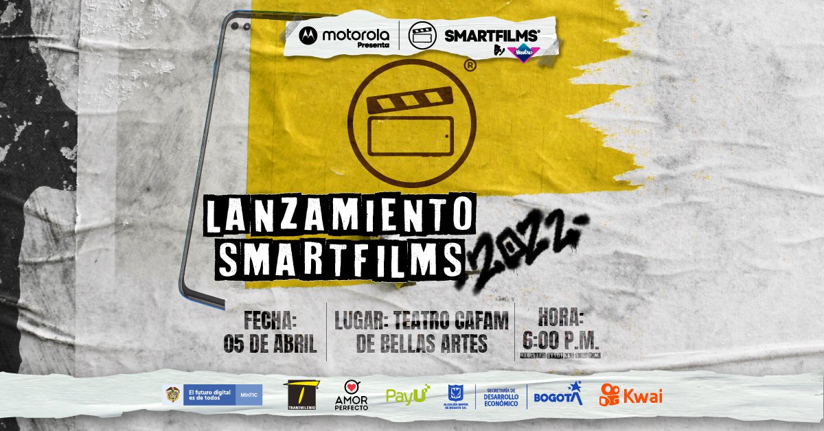 mafeardilalopez's tweet image. Llegó #SmartFilms2022 y su lanzamiento será un espectáculo inolvidable🌟 Te esperamos el próximo 5 de abril. Regístrate en smartfilms.com.co 🎬🔥