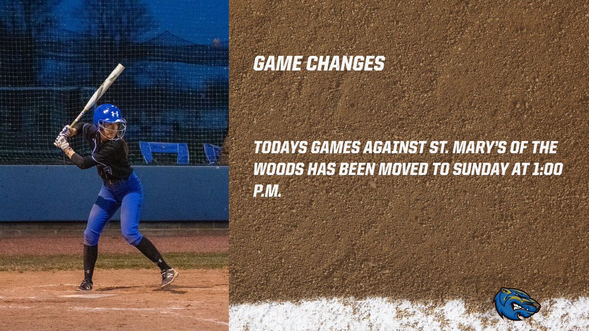 Games have been moved to Sunday at 1:00 p.m.