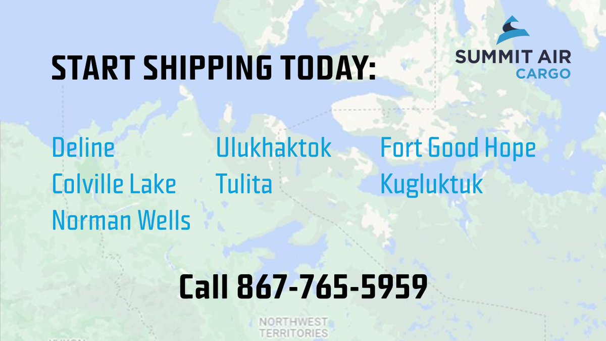 Fly_SummitAir's tweet photo. Summit Cargo provides airfreight services from Yellowknife to Fort Good Hope, Norman Wells, Tulita, Deline , Colville Lake, Kugluktuk & Ulukhaktok. Call us to get started: 867.765.5959
#FlySummitAir #SummitCargo #Cargo #Freight #AirFreightServices #Delivery #CanadianNorth #Canada https://t.co/jVgQzZydIe