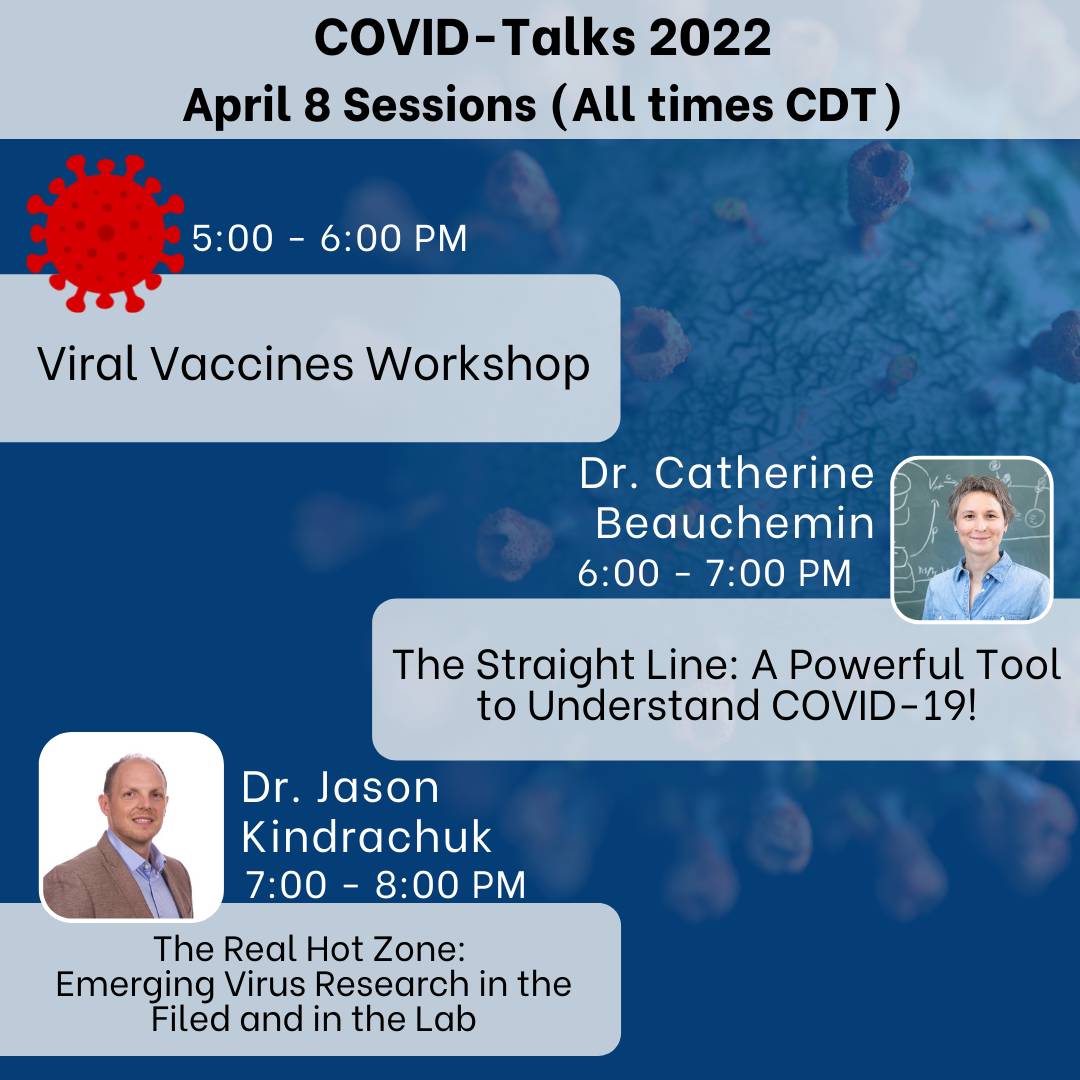 umanitobasci's tweet photo. UM Lets Talk Science presents: COVID-Talks Symposium happening April 6, 7, and 8!
Join @lts_uofm for unique topics each day on ZOOM!
🔗 Head over to https://t.co/r6KWxazd1Y to sign up!
#umanitoba #umanitobasci #umstudent #ltsuofm #sciencetalks #covidtalks #scicomm #sciencetalk https://t.co/7RqF1p9cxF
