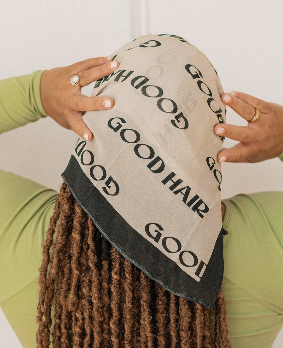 NappyHeadClub's tweet photo. The GOOD HAIR SCARF was inspired by the stories of little Black boys and girls and well .. even grown adults who have been told that their hair is anything but good. We not here for that anti-Blackness over here!

Image: @arielleestoria https://t.co/oeJdBnQtMP