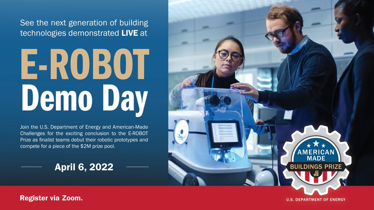 AMCprizes's tweet image. Existing #energyefficient retrofit methods are disruptive to homeowners & building occupants + pose potential health & safety hazards to workers. See the solutions #EROBOTprize finalists have developed at the LIVE E-ROBOT Demo Day: nrel.zoomgov.com/meeting/regist…