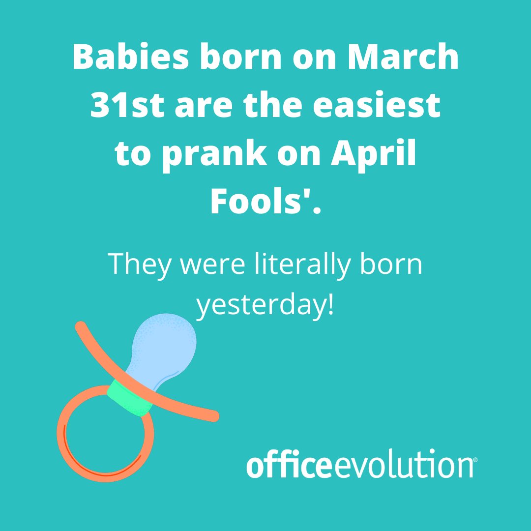 OfficeRapids's tweet photo. Watch your back today - it's April Fools' Day!

#AprilFools #Pranks #BornYesterday #OfficeEvolution #FridayFunny #FridayVibes https://t.co/e1zYawlB4q