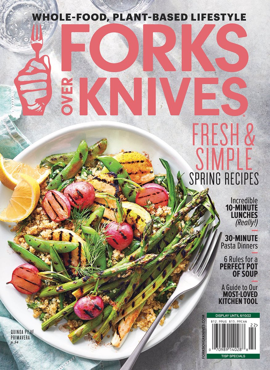 ForksOverKnives's tweet photo. The Spring 2022 issue of #ForksOverKnivesMagazine magazine is officially in stores! You can find it in the U.S. and Canada at major retailers like @wholefoods, @target, @krogerco, @costco, and more. https://t.co/8FZUAyJn78 https://t.co/aWTWCV8mIk