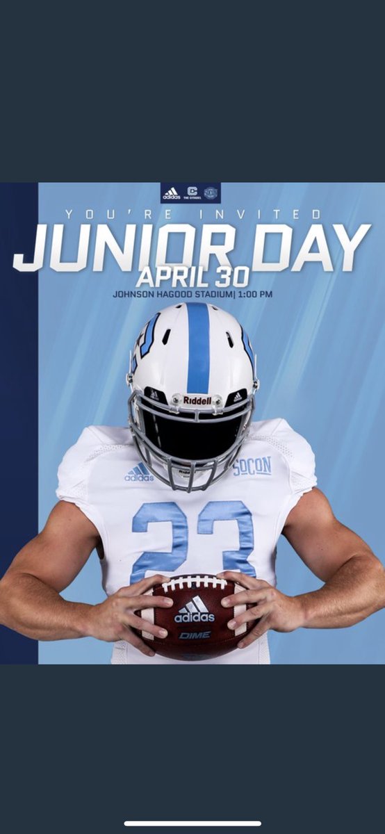 Thankful to be invited to Citadels Jr Day, ready for the 30th✔️❕<a href="/CoachT_Bush/">Tra’ves Bush</a>