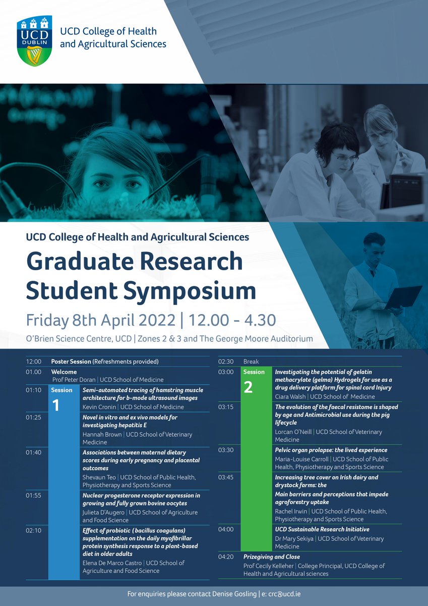 If any UCD-ers fancy checking out what us grads get up to pop over to the @UCD_CHAS Graduate Research Symposium next Friday for a nosey 😁 You will find me at 1.25pm chatting about HEV (always!) 🐷 @ucdvetmed @UCDGS @UCD_Conway #GraduateResearch #UCDGrads #HepatitisE #phdlife