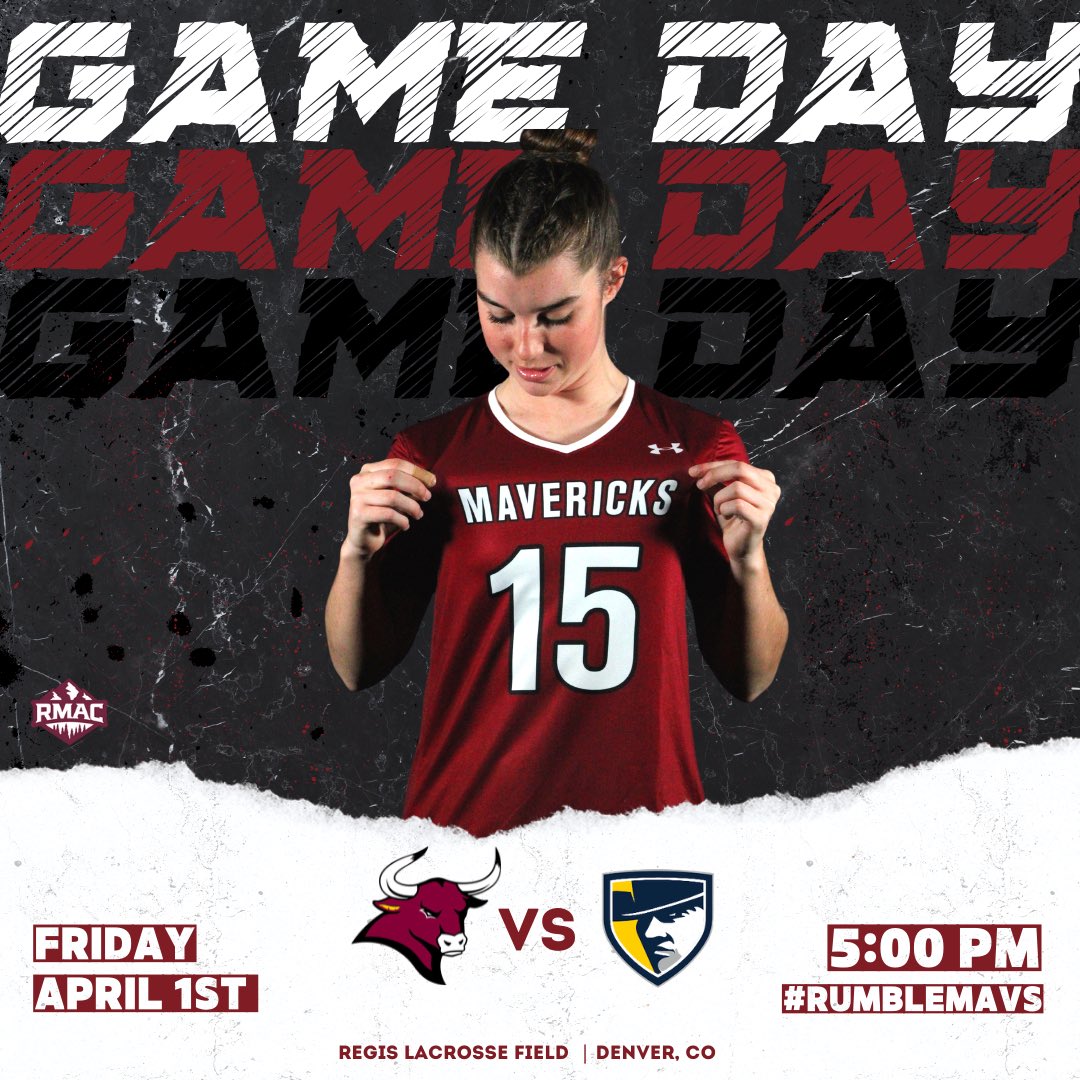 Good morning it’s GAME DAY! On the road again this weekend with tonight’s matchup against Regis at 5pm! #RUMBLEMavs🤘 #GAMEDAY #rmac #rmaclax #ncaalax #BFB #POY