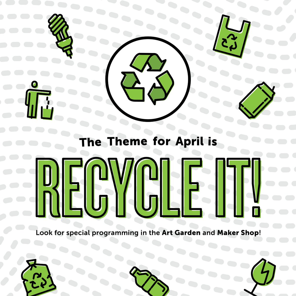 KnockKnockCM's tweet photo. April is “Recycle It!” Month in our Art Garden and Maker Shop! Explore the many ways to recycle everyday items into creative costumes, inventions, musical instruments, and much more! Don't throw it away, learn and play!

#RecycleIt
#KnockKnockWhereLearningMeetsPlay https://t.co/xSPHBM7u2h