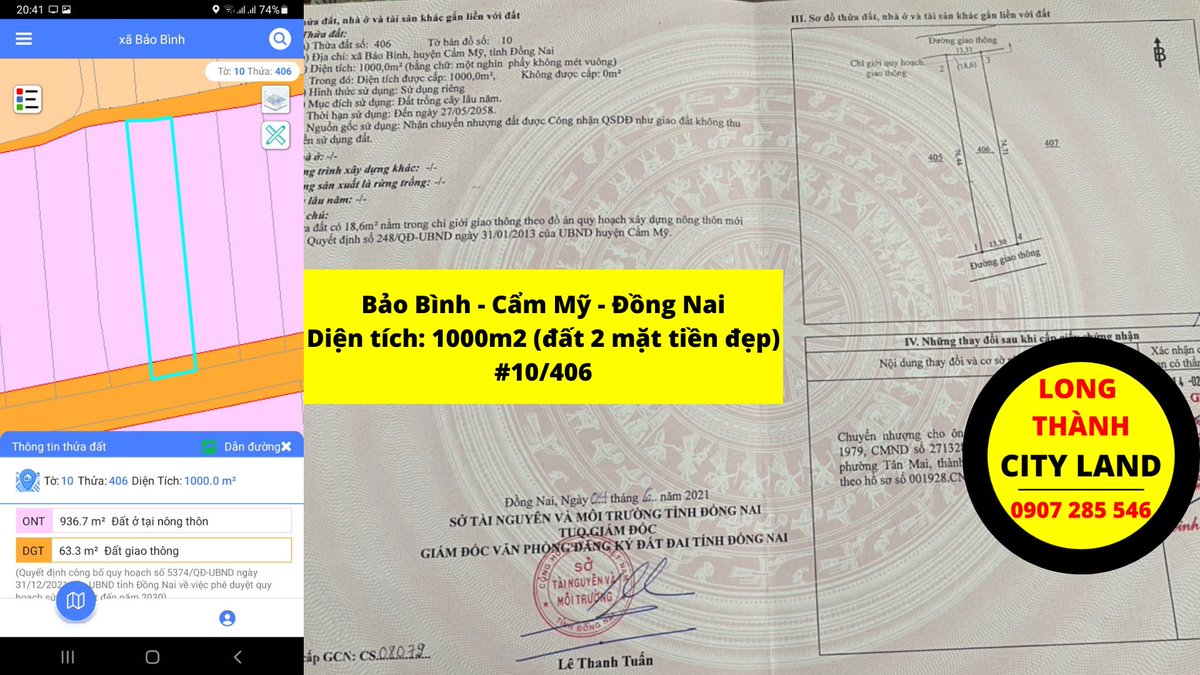 LongThanhLand's tweet photo. Cần Bán Đất Bảo Bình -Cẩm Mỹ - Đồng Nai
Diện tích: 1000m2 (1 Sào)
Đất vuông đẹp, có 2 mặt tiền, thanh khoản tốt
Gía bán: 1 tỷ 750 triệu trọn sổ
Liên hệ đi xem đất và đặt cọc: 0907285546 (Có zalo). https://t.co/FJpRdOyalI