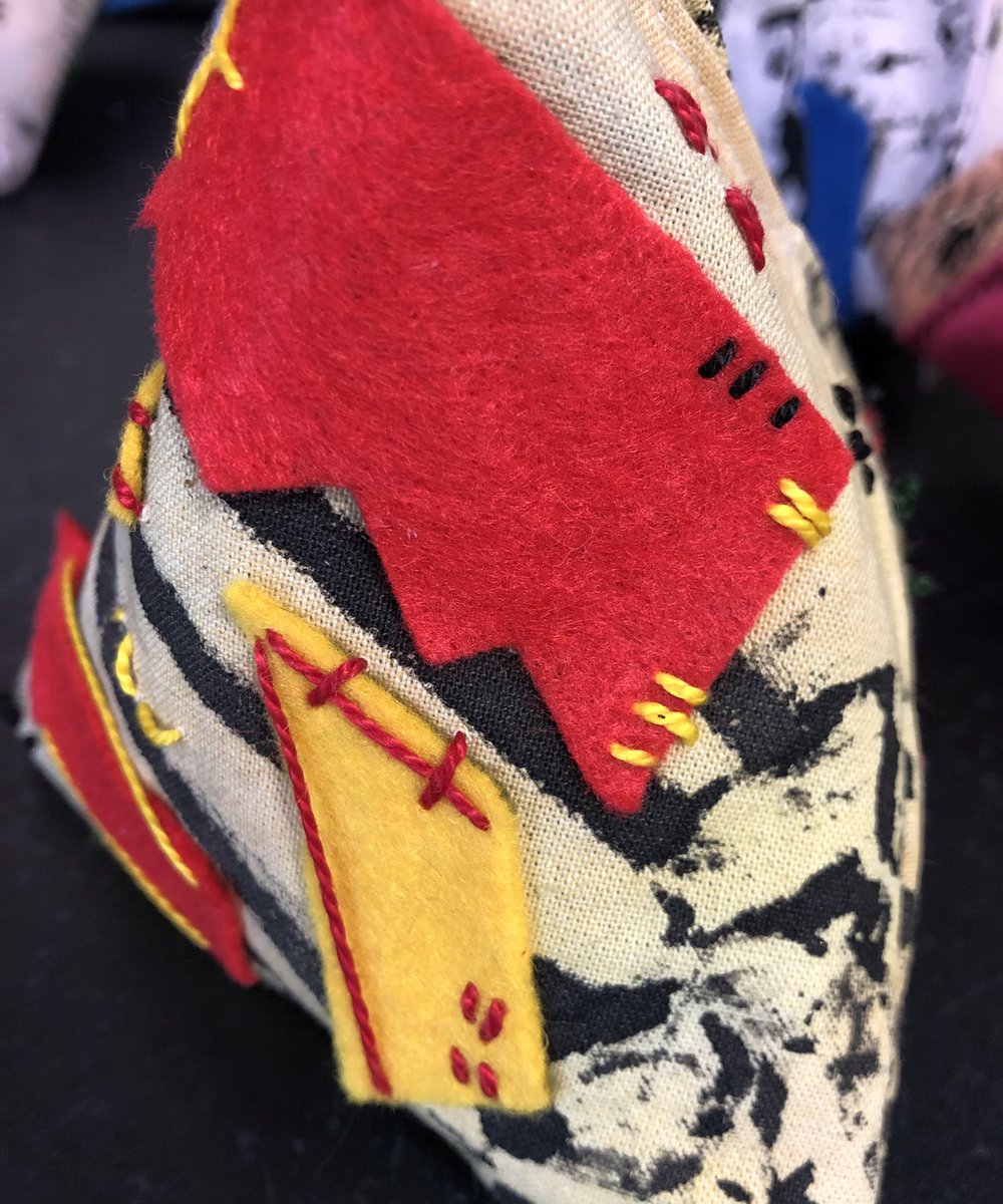 A little look at some year 8 work, really proud of their determination with this project looking at mark making from our everyday lives. #embroidery #markmaking #softsculpture