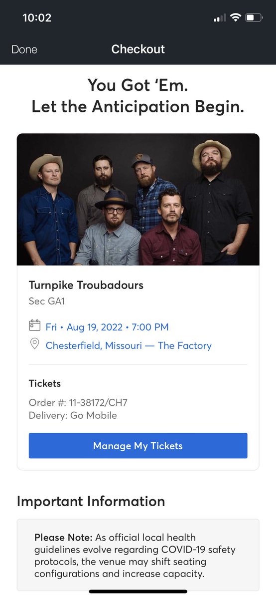 billybob883's tweet photo. Front row or donβt go is back!! Just secured pit tickets to see @TpTroubadours and @MuscadineBLine . Letβs go boys!!!!! #FrontRowOrDontGo https://t.co/6Pc64ttWhc
