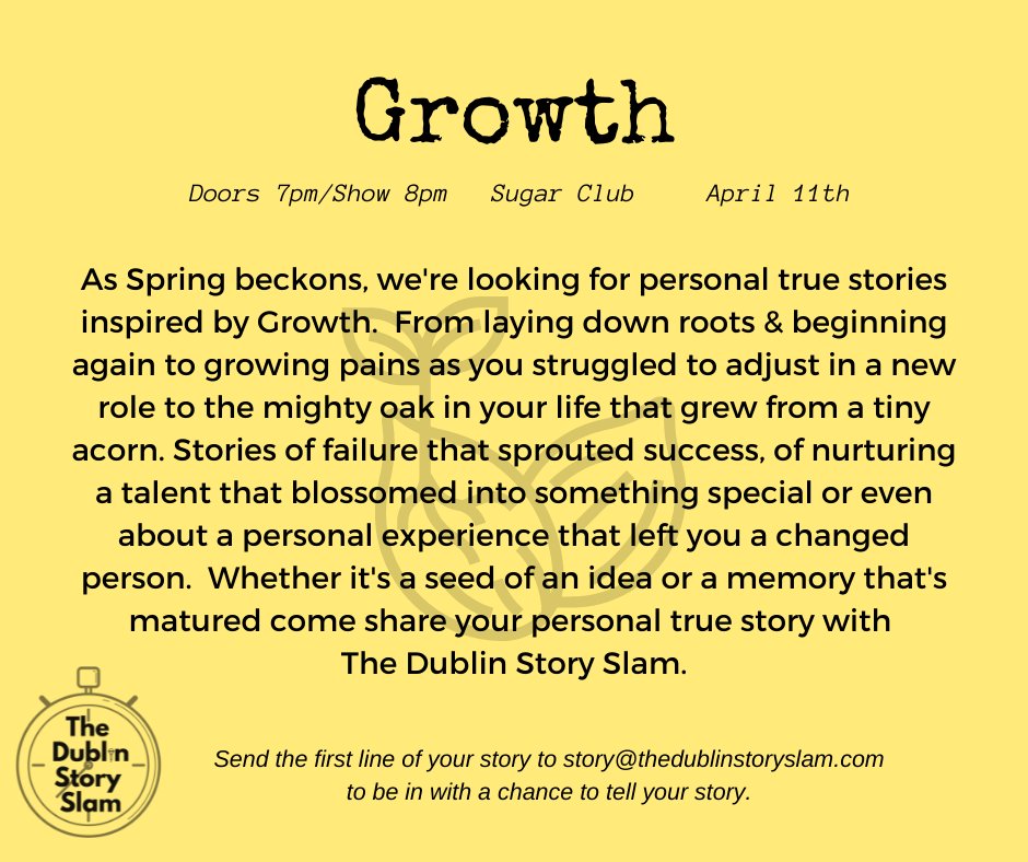 We are back @sugarclubdublin on April 11 & we'd love to hear your #growth stories. Tickets on sale now but going fast!!! tickettailor.com/events/thedubl…